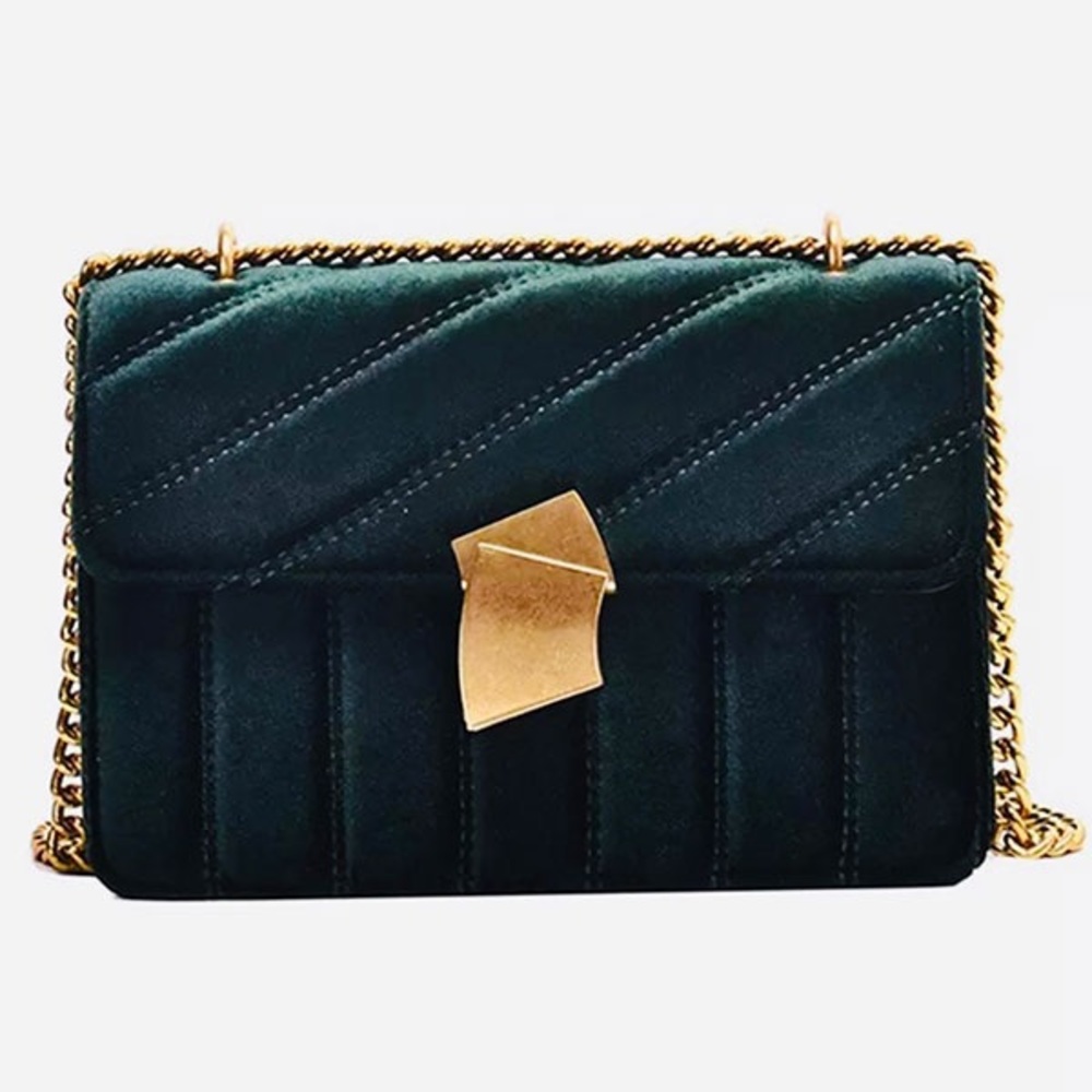 New Green Suede Fashion Purse